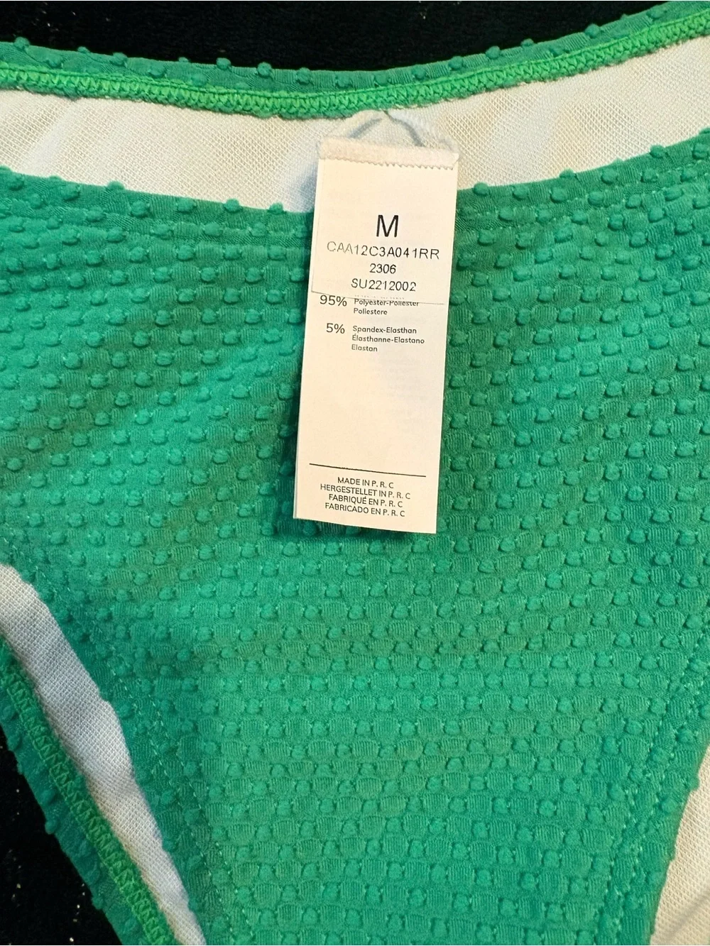 Cupshe Bright Green Textured Triangle Bikini Set